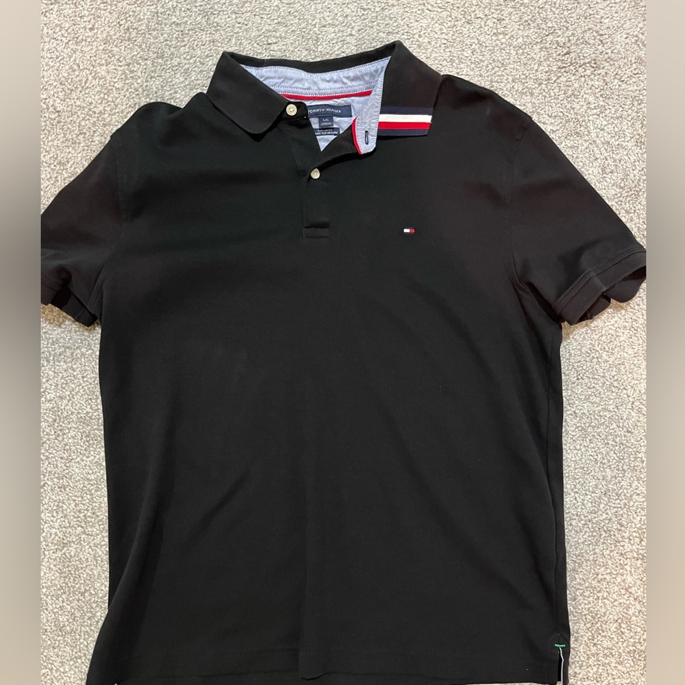 Tommy Hilfiger Men’s Black Sport Fit Polo